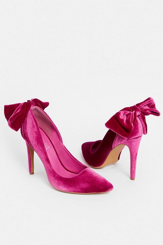 Velvet Bow Detail Court Shoe