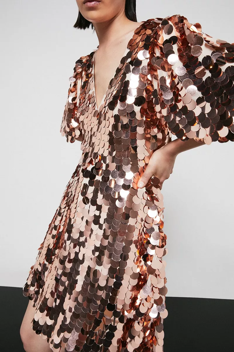 Warehouse Puff Sleeve Sequin Mini Dress £119.20(Save 20%)£149.00