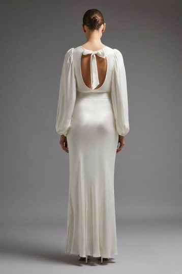 Coast Backless Satin Open Back Midi Dress​ Ivory