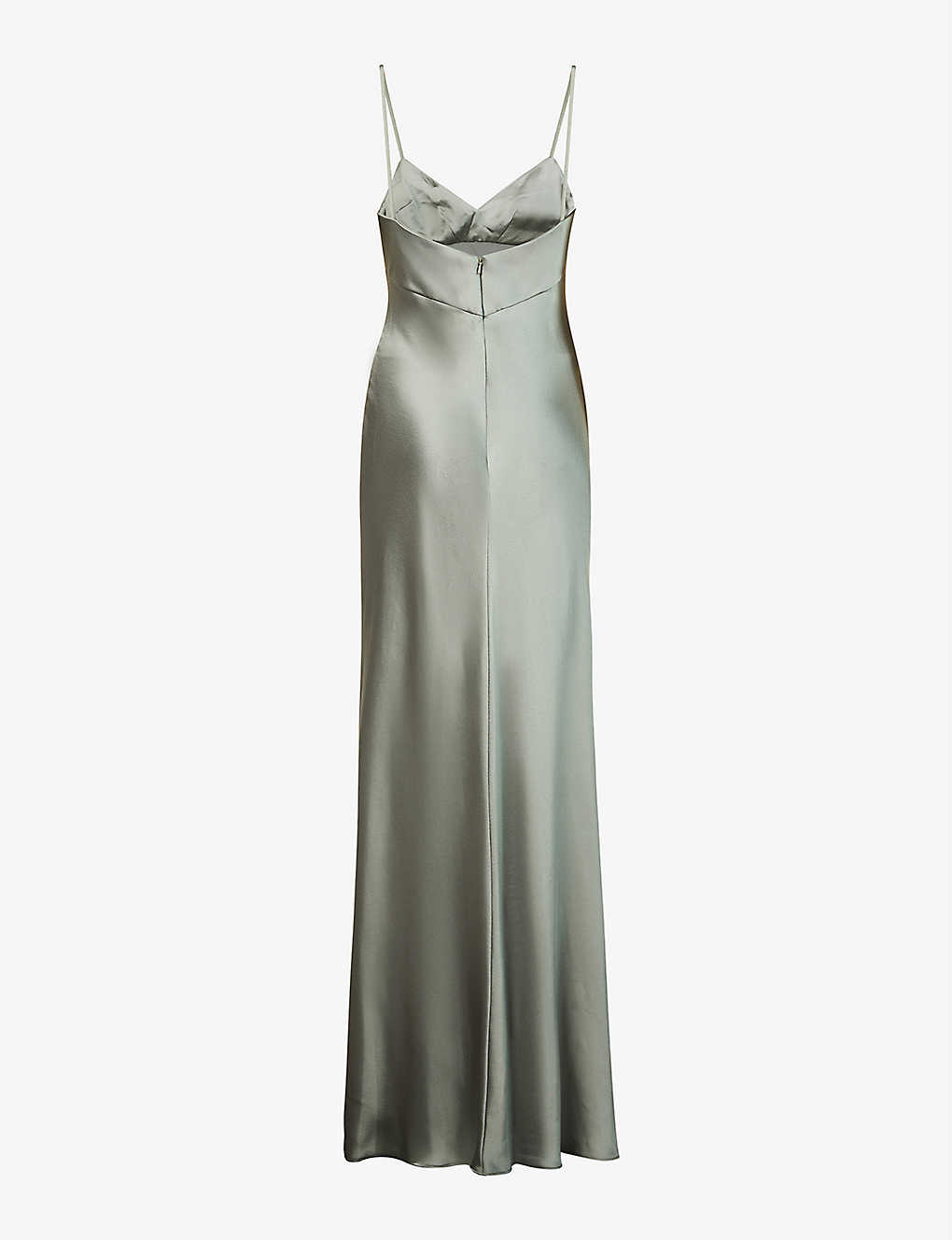 Jenny Yoo Addison cowl-neck satin maxi dress, Moss Green -  myonewedding.co.uk