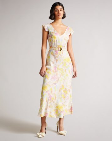 Ted Baker NECOLE Printed Tea Dress White Multi