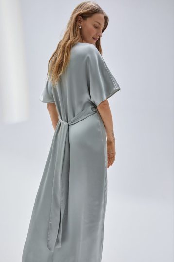 H&M Satin bridesmaid maxi dress Light turquoise