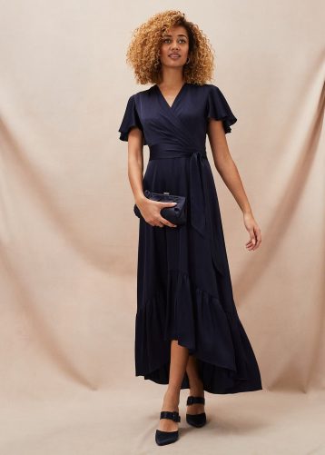 Phase Eight Nancie Elipse Hem Bridesmaid Dress Navy Blue