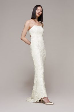 Whistles Lorelei Sequin Wedding Dress Ivory