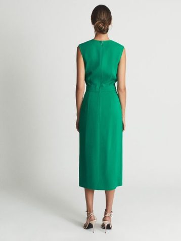 Reiss LAYLA Sleeveless Bodycon Dress Green