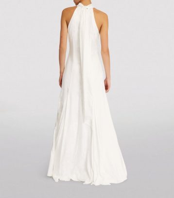 Galvan London Halterneck Maya Gown White