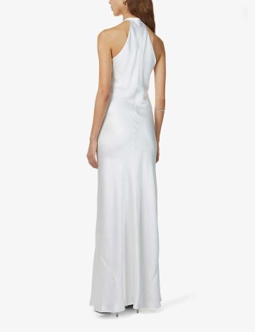 Galvan London Monaco halterneck silk bridal gown White