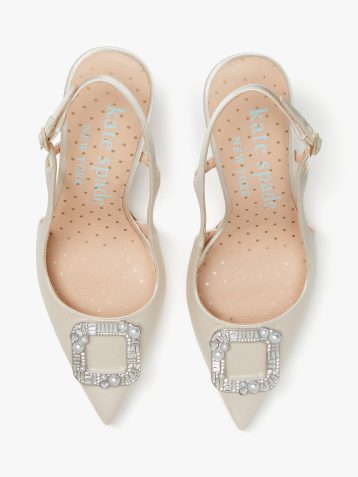 Kate Spade buckle up slingback pumps bridal ivory