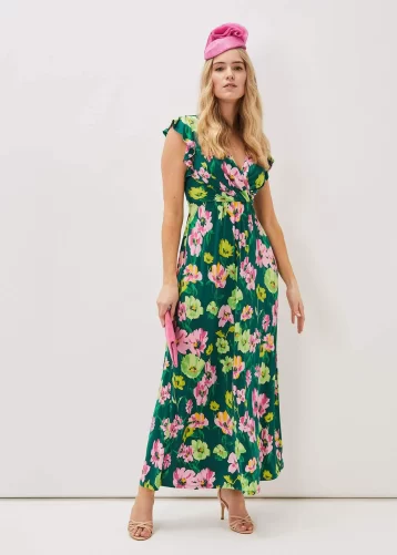 Phase Eight Effie Floral Jersey Maxi Dress Green Multi