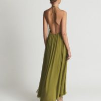 Reiss green satin store dress