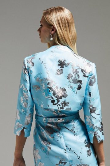 Coast Norman Hartnell Premium Jacquard Bolero Blue