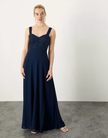 Monsoon Lori lace maxi dress navy blue