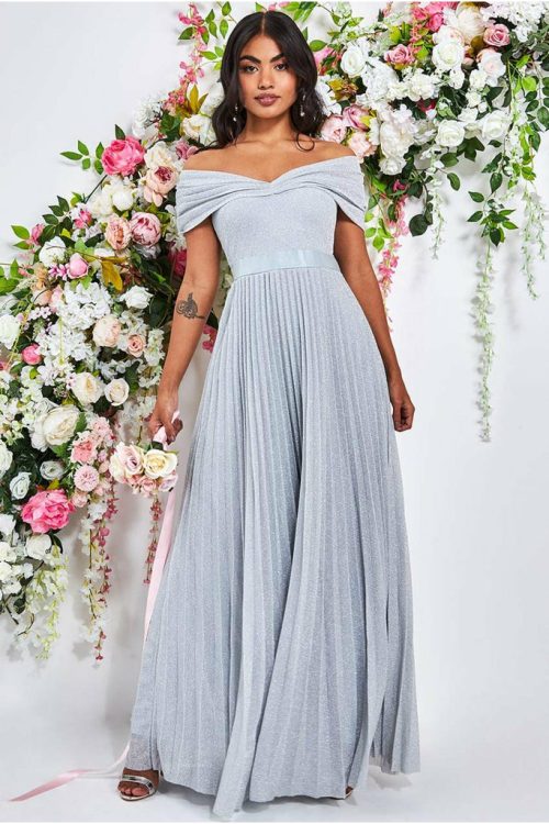 Pleated skirt clearance maxi dress uk