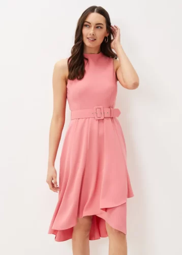 Phase Eight Kazandra Belted Dress, Watermelon Pink