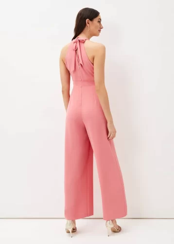 Phase Eight Mellany Halter Jumpsuit Watermelon Pink