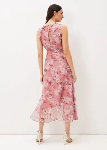 Phase Eight Rubith Floral Print Dress Multi Pink