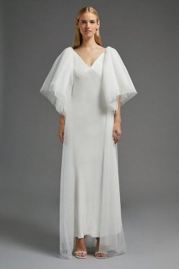 Coast Full Shoulder Tulle Cape Ivory