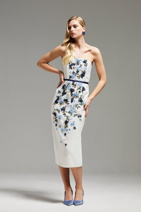 Norman Hartnell Premium Embroidered Midi Dress