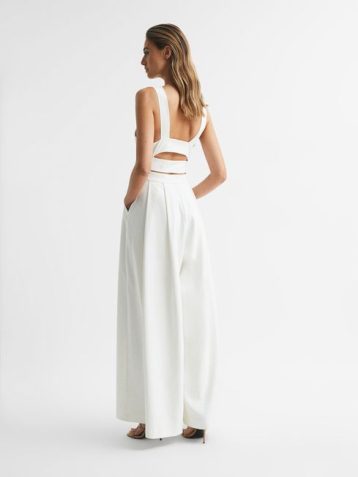 Reiss Kady Wide Leg Jumpsuit White