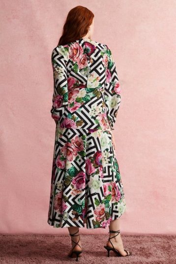 Coast Alexandra Gallagher High Low Dress Black White Pink