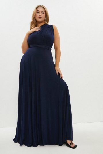 Coast Plus Size Multiway Jersey Maxi Bridesmaid Dress Navy Blue