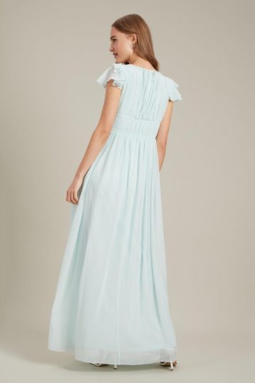 Dorothy Perkins Angel Sleeve Chiffon Maxi​ Bridesmaid Dress Mint Green