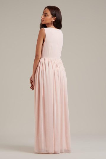 Dorothy Perkins Petite Sleeveless Wrap Chiffon Maxi Dress Blush Pink