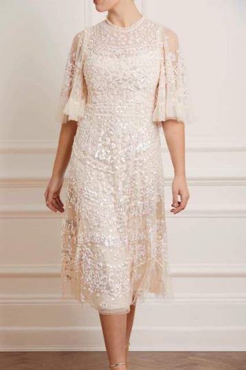 Needle & Thread Anais Sequin Ballerina Dress Champagne