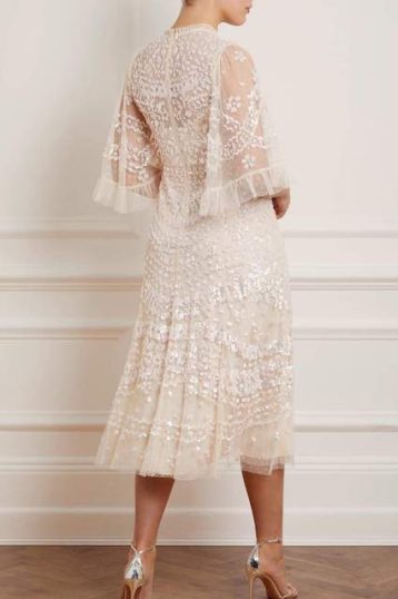 Needle & Thread Anais Sequin Ballerina Dress Champagne