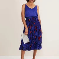 Phase Eight Phase Eight Clarisse Print Skirt, Cobalt Blue/Red/Multi