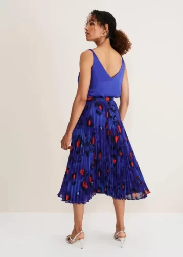 Phase Eight Phase Eight Clarisse Print Skirt Cobalt Blue Red Multi