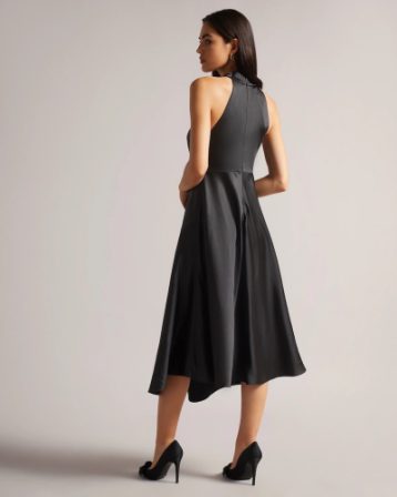 Ted Baker Renon Twist Neck Midi Dress Black