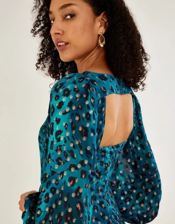 Teal animal sale print dress