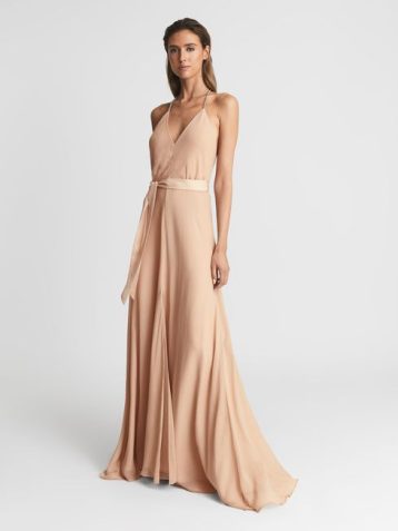 Reiss Isabella Strappy Maxi Dress Nude