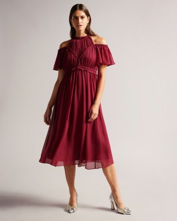 Ted baker pink on sale off the shoulder dress