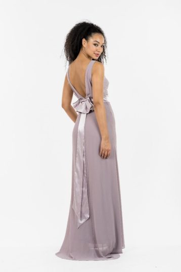 TFNC Halannah Lavender Fog Grey Maxi Bridesmaid Dress