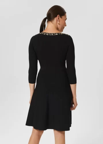 Hobbs Emily Knitted Dress Black