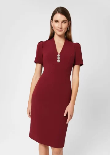 Hobbs Isla Shift Dress Red