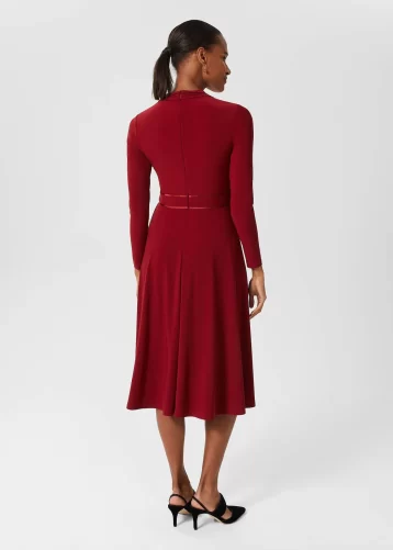 Hobbs Leslie Fit And Flare Dress Red