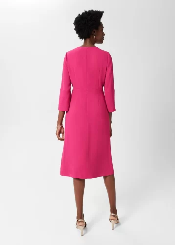 Hobbs Marianne Fit And Flare Dress Magenta Pink