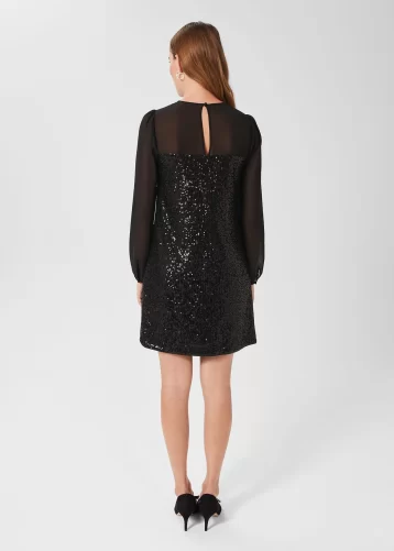 Hobbs Zariah Sequin Dress Black