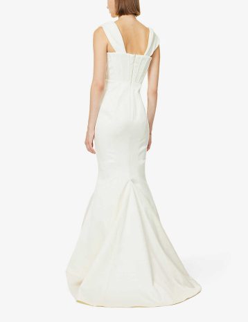 HOUSE OF CB Antoinette tulle and satin wedding dress white