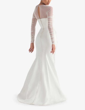 HOUSE OF CB Elise sweetheart-neckline corset-satin bridal gown White