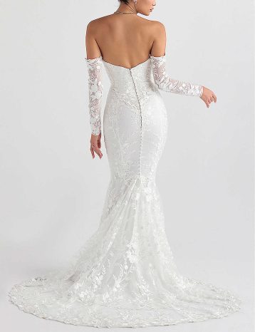 HOUSE OF CB Isabelle floral-lace bridal gown White