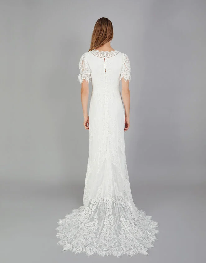 Monsoon Elizabeth chantilly lace bridal maxi dress ivory