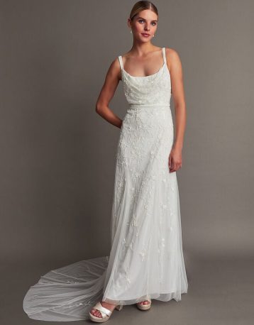 Holly cowl neck bridal dress ivory