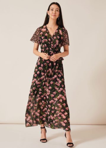 Phase Eight Valentina Print Maxi Dress Black Multi