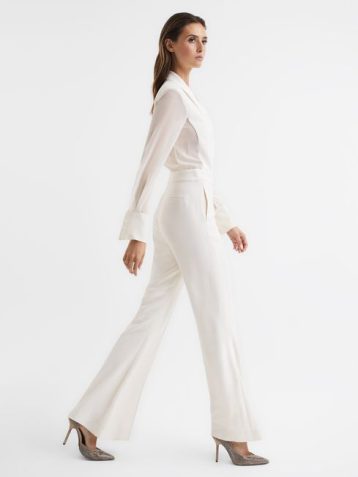 Reiss Lennon Tuxedo Jumpsuit Ivory