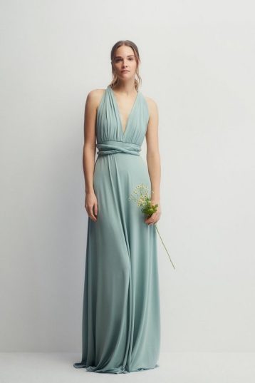 Coast Multiway Slinky Jersey Bridesmaids Maxi Dress Sage Green