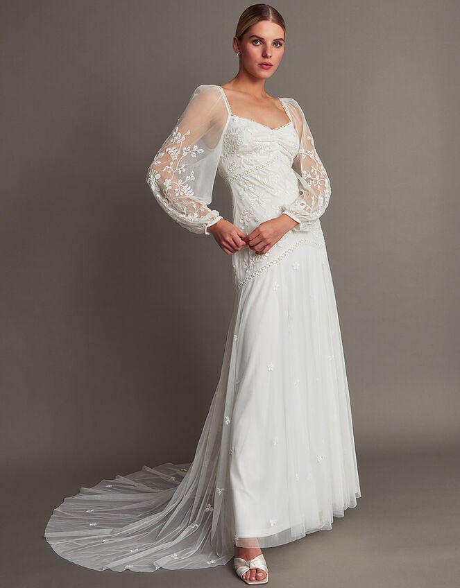 Josette embellished bridal dress ivory